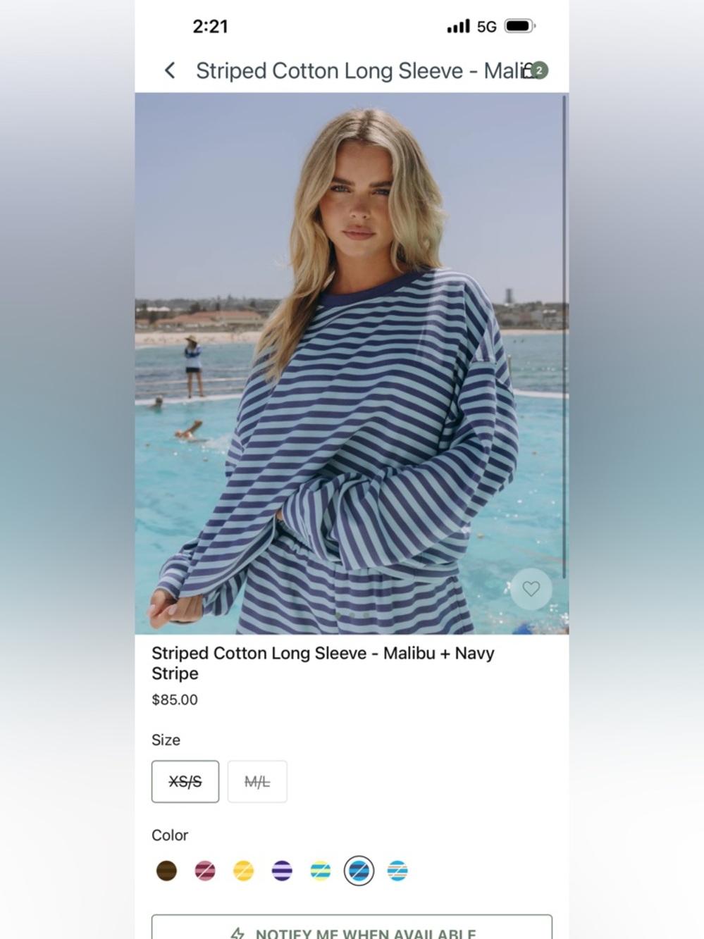 Daily Drills Navy & Light Blue Striped Crew Tee